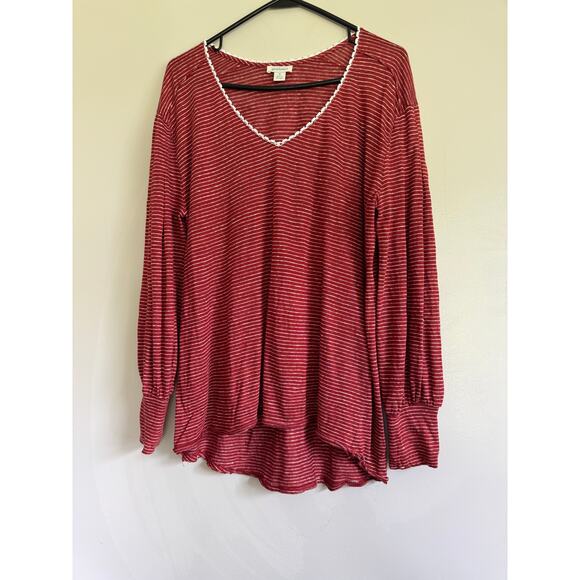 Sundance Linen Long Sleeve Mariner Journey Size Medium Nantucket‎ Red Striped - Picture 1 of 7